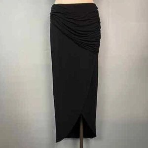CAbi Runaround Draped High Low Maxi Jersey Skirt Size M Black Style 5052 Ruching - Picture 1 of 12