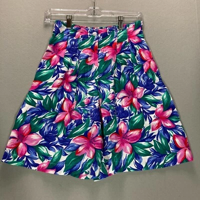 Vintage Izod Women's Size 6 Floral Golf Shorts Elastic Waist 90s Bermuda Pleated - Image 1 of 4