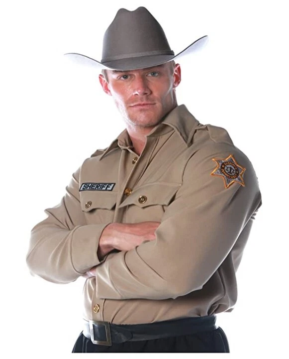 Sheriff Shirt - Police - Long Sleeve - Khaki - Costume - Men - 2XL - Image 1 of 1