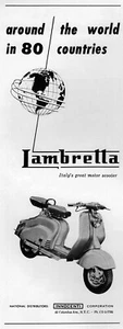 1958 Lambretta 150 LI Scooter "Around the World" Original Rare Ad - Picture 1 of 1