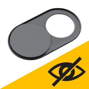 Webcam Cover - ultra-dünn, Metall, schwarz - für Laptop, Tablet, Smartphone