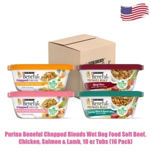 Purina Beneful Chopped Blends Wet Dog Food Soft Beef, Chicken, Salmon & Lamb, 10 - Picture 1 of 12