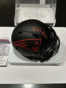 Demario Douglas Signed New England Patriots Eclipse Mini Helmet JSA - Picture 1 of 3