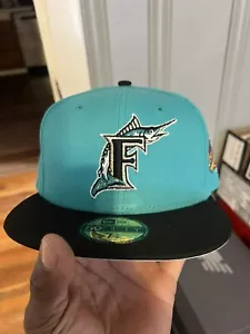 Florida Marlins 1997 World Series Hat New Era 59Fifty 7 3/8 Cap Agua Blue - Picture 1 of 2