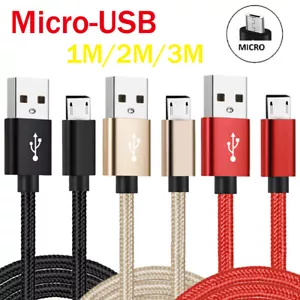 Nylon Fast Charging Android Micro USB Charge Cable For Samsung LG Huawei Nokia - Picture 1 of 12