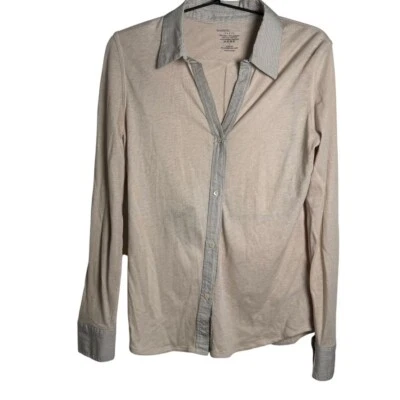 Camisa Majestic Filatures para mujer Deluxe de punto con botones de algodón cachemir talla 1 S Foto 1 de 4