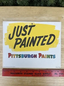DOS 2 PINTURAS PITTSBURGH LETRERO RECIÉN PINTADO 1953 DE COLECCIÓN CASA INTERIOR DE MEDIADOS DE SIGLO - Imagen 1 de 14