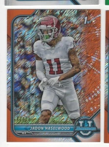 2021-22 Bowman University JADON HASELWOOD ORANGE SHIMMER /25 #d 12/25 Karte #23! - Bild 1 von 2