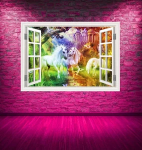 Full Colour Unicorn Window Wall Art Sticker Decal Transfer Graphic Murals WSDW25 - Picture 1 of 1