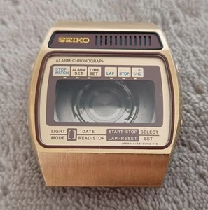 RARO CRONÓGRAFO ALARMA DIGITAL SEIKO DE COLECCIÓN A158-5070 SGP TONO DORADO ESTUCHE DE LOTE ANTIGUO - Imagen 1 de 6