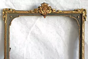 ANTIQUE FIT 7 X 9" PICTURE DOCUMENT MAP FRAME WOOD ARTS CRAFTS GOLD GILT CARVED - Picture 1 of 24