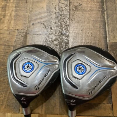 LH Taylormade Jetspeed 3-15° & 5-18° Wood Set 69g Stiff Flex Velox Shafts LEFT - Image 1 of 4