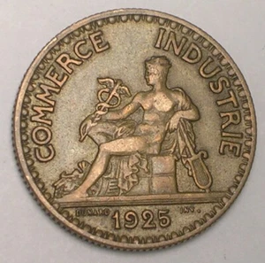 1925 France French 2 Francs Chamber of Commerce Coin XF - Picture 1 of 2