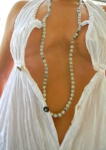 VINTAGE Mermaid Beach Glam 1980s Original Sea Shell Retro Necklace - Bild 1 von 3