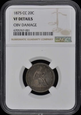 1875-CC Twenty-Cent Piece 20C NGC VF Details - Image 1 of 4
