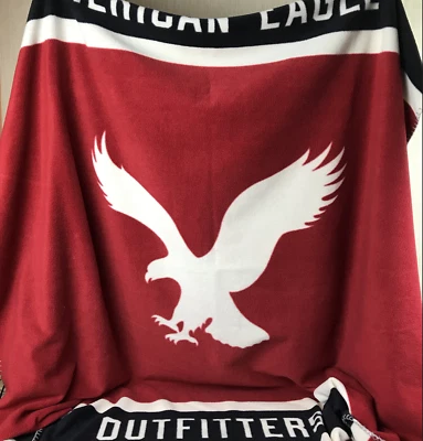 Limited Edition AEO American Eagle Fleece Blanket Throw Lounge Cover Soft 60X50 - Image 1 of 4