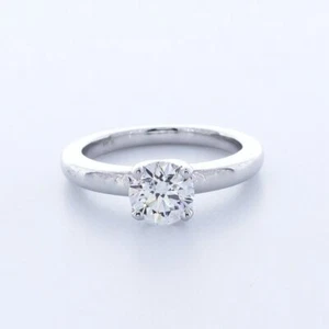 KLASSISCHER SOLITÄRRING 1,25 KT NATÜRLICHER DIAMANT F/SI1 RUNDSCHLIFF 18 K WEISSGOLD - Bild 1 von 7