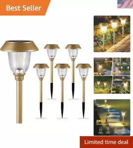 Brilliant Solar-Powered Pathway Lights - 6 Pack Waterproof for Gardens & Patios - Picture 1 of 9