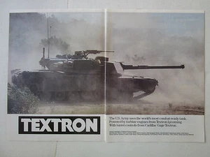 4/1989 PUB TEXTRON LYCOMING TURBINE ENGINE M1 ABRAMS MAIN BATTLE TANK CHAR AD - Foto 1 di 1