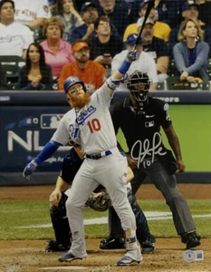 JUSTIN TURNER DODGERS SIGNED 11X14 HOMERUN PHOTO BECKETT WITNESS - Picture 1 of 3