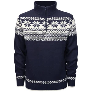 Brandit Troyer Norweger Pullover Fleece Scandinavian Straight Cut Jumper Navy - Picture 1 of 9
