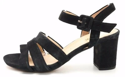 Sandalias para mujer GABOR negras de gamuza con hebilla y correa en el tobillo talla UK 5,5 Foto 1 de 4