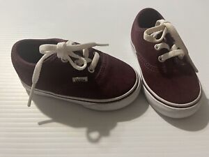 Vans Authentic Sz 5 Maroon Suede Infant Toddler Baby Boy or Girl Shoes