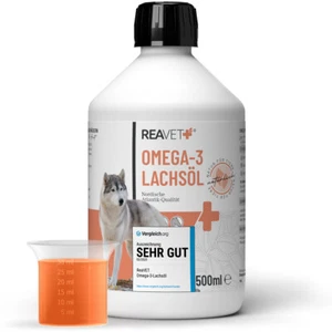 REAVET Lachsöl Hunde 500ml, Omega 3 & 6 Barf Öl Hund I Lachsöl Hund - Bild 1 von 6