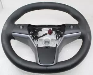 17-23 Tesla Model 3 Y OEM 1490214-00-B Steering Wheel Leather Stitching Genuine - Picture 1 of 12