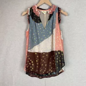 Maeve Anthropologie Womens Fantasia Metallic Clip Dot Sleevelss Top 4 Boho NWT - Picture 1 of 12