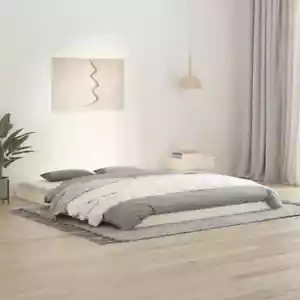 ZEYUAN Massivholzbett Weiß 150x200 King Size Kiefer, Familienbett, Bed N4S5 - Bild 1 von 8
