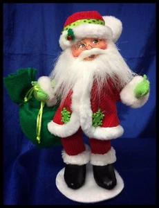 ANNALEE Christmas Corduroy Santa Claus 9" Felt Doll Retired New - Picture 1 of 2