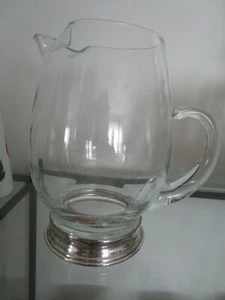 Vintage Signed Wallace Sterling Silver Footed Glass Pitcher U-15 - Picture 1 of 2