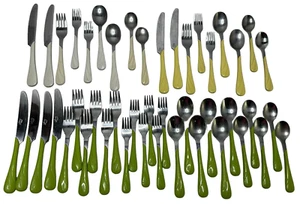 Fiesta Flatware Silverware Multi Color Vintage 45 Pieces - Foto 1 di 13