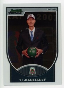 2007-08 Bowman Chrome YI JIANLIAN 121 Rookie Card RC /2999 Milwaukee Bucks CHINA