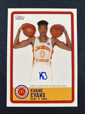 KWAME EVANS 2023 Topps Chrome McDonald's All-American Paper Gameday Auto * wc