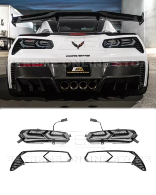 C8 Style LED Rear Taillight For 14-19 Corvette C7 Sequential Signal Smoke Lens - Image 1 of 4