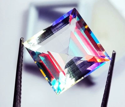 14.30 Ct Square Shape Mystic Quartz Certified Loose Gemstone With Free Gift - Image 1 of 4