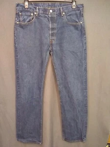 Pantalones de mezclilla para hombre LEVIS Original 501 botón mosca azul oscuro talla W36 L32 n135 - Imagen 1 de 10