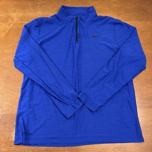 Nike Pullover Herren Large Blau Running Dri Fit 1/4 Zip Pulli Langarm - Bild 1 von 8