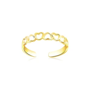 Anillo de oro amarillo de 14k con corazón y dedo del pie - Imagen 1 de 1