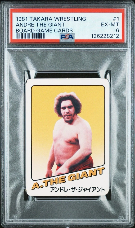 Tarjeta de juego de mesa de lucha libre Takara 1981 #1 Andre The Giant Rookie RC PSA 6 Foto 1 de 3