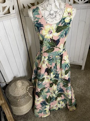 Vestido Carol Anderson California Vintage Floral Shabby Chic Costas Batidas Tamanho 9/10 - Imagem 1 de 4