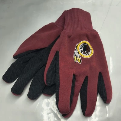 Washington Redskins - Luvas utilitárias de equipe - Com palma texturizada grande novas sem etiquetas - Imagem 1 de 4
