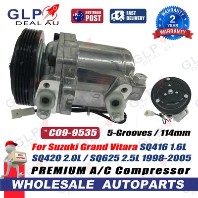 For 98-05 Suzuki Grand Vitara SQ416 SQ420 SQ625 1.6L 2.0L AC Compressor C09-9535 - image 1 of 4