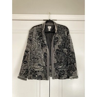 Chaqueta Chicos Talla 2 Terciopelo Aplastado Forrada Burnout Artística Cachemira Oscura Romántica Foto 1 de 4