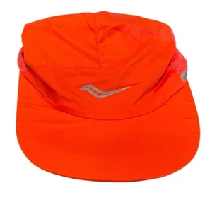 Neu mit Etikett Saucony Speedlite Damenkappe leichte Laufmütze orange Einheitsgröße - Bild 1 von 3