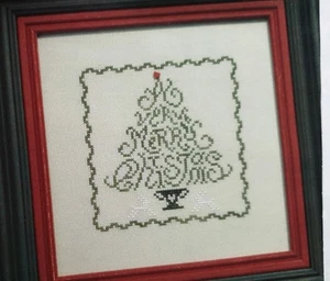 JBW Designs A Very Merry Christmas Cross Stitch Chart with Heart Embellishment - Picture 1 of 3