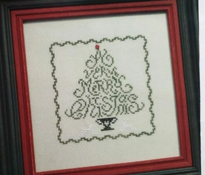 JBW Designs A Very Merry Christmas Cross Stitch Chart with Heart Embellishment - Image 1 of 3