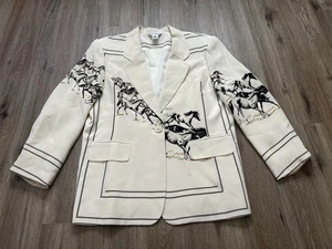 Vintage 1980’s Paolo Santini 100% Pure Silk Women’s Horse Jacket Blazer Size 18 - Picture 1 of 15